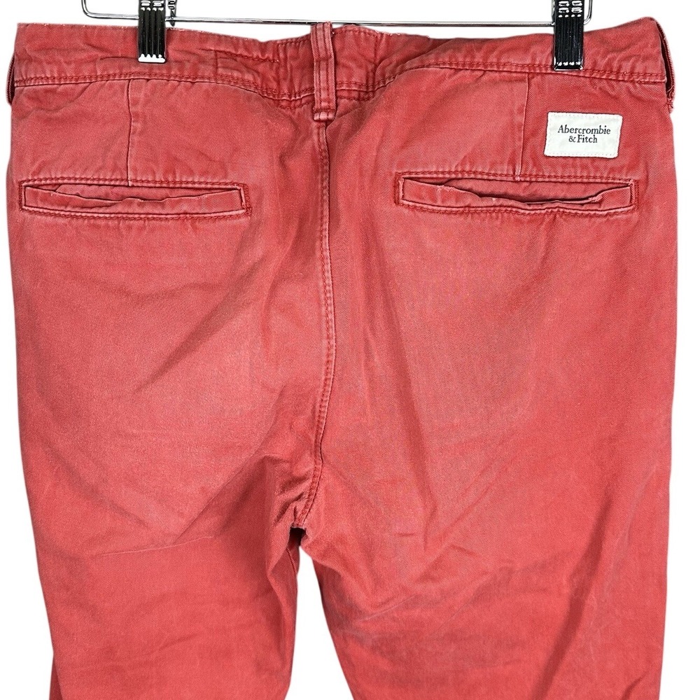 Abercrombie & Fitch Mens Button Fly Skinny Fit Jeans 31x30 Red Denim Pants